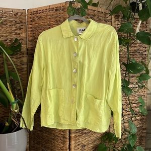 Flax linen chore jacket